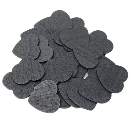 Painted Wooden Hearts | Black 12-28mm | Asia Sell