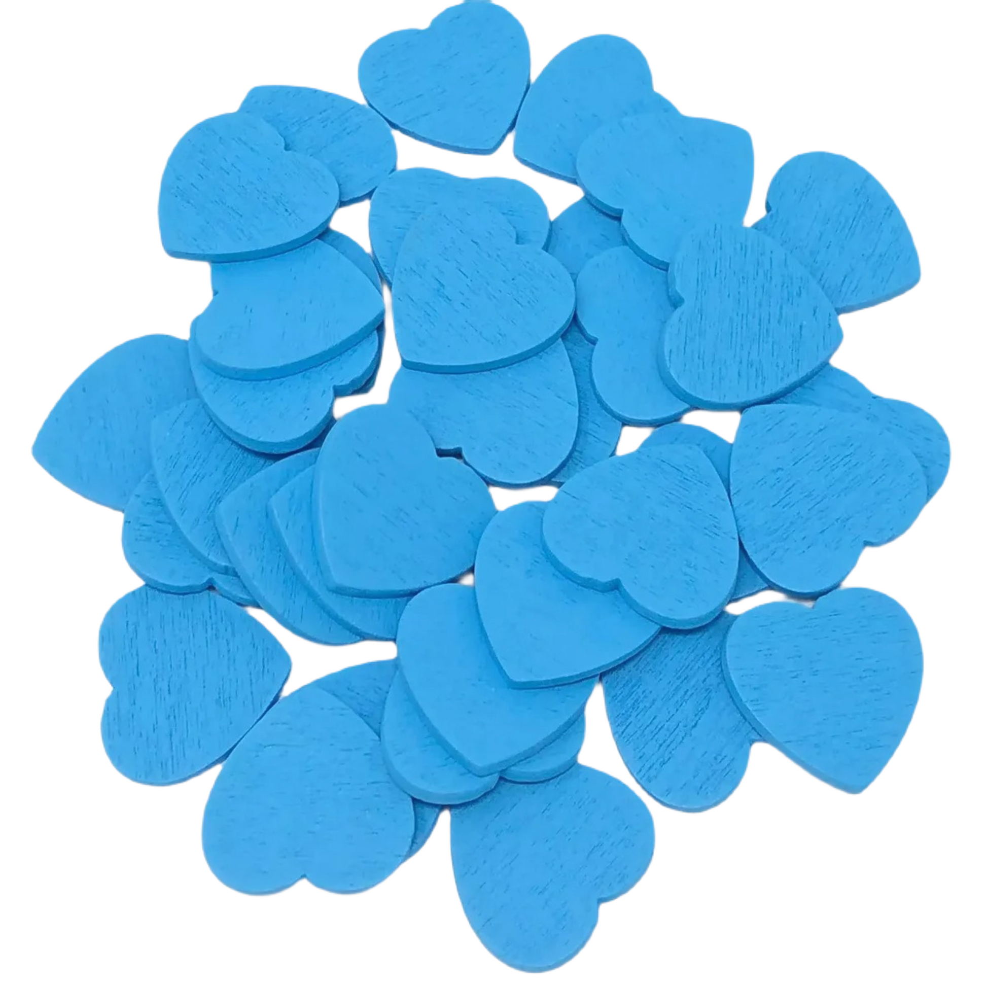 Painted Wooden Hearts | Blue 12-28mm | Asia Sell