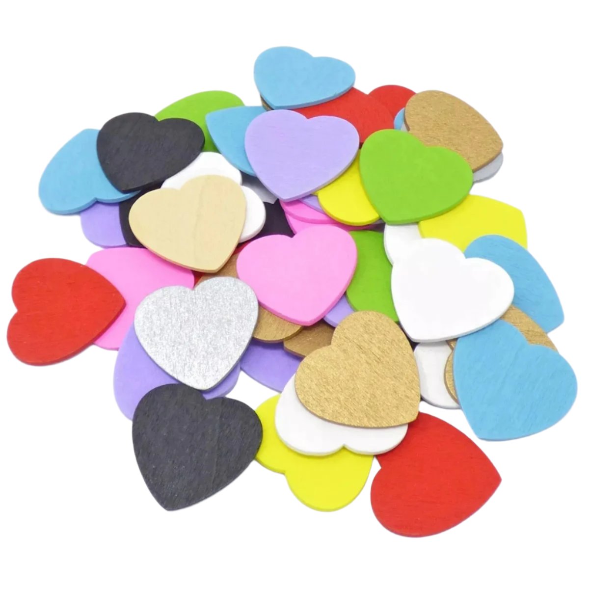 Painted Wooden Hearts | Mixed 12-28mm | Asia Sell