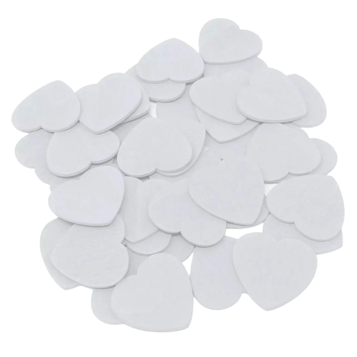 Painted Wooden Hearts | White 12-28mm | Asia Sell