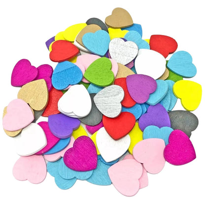 Painted Wooden Hearts | Mixed 12-28mm | Asia Sell