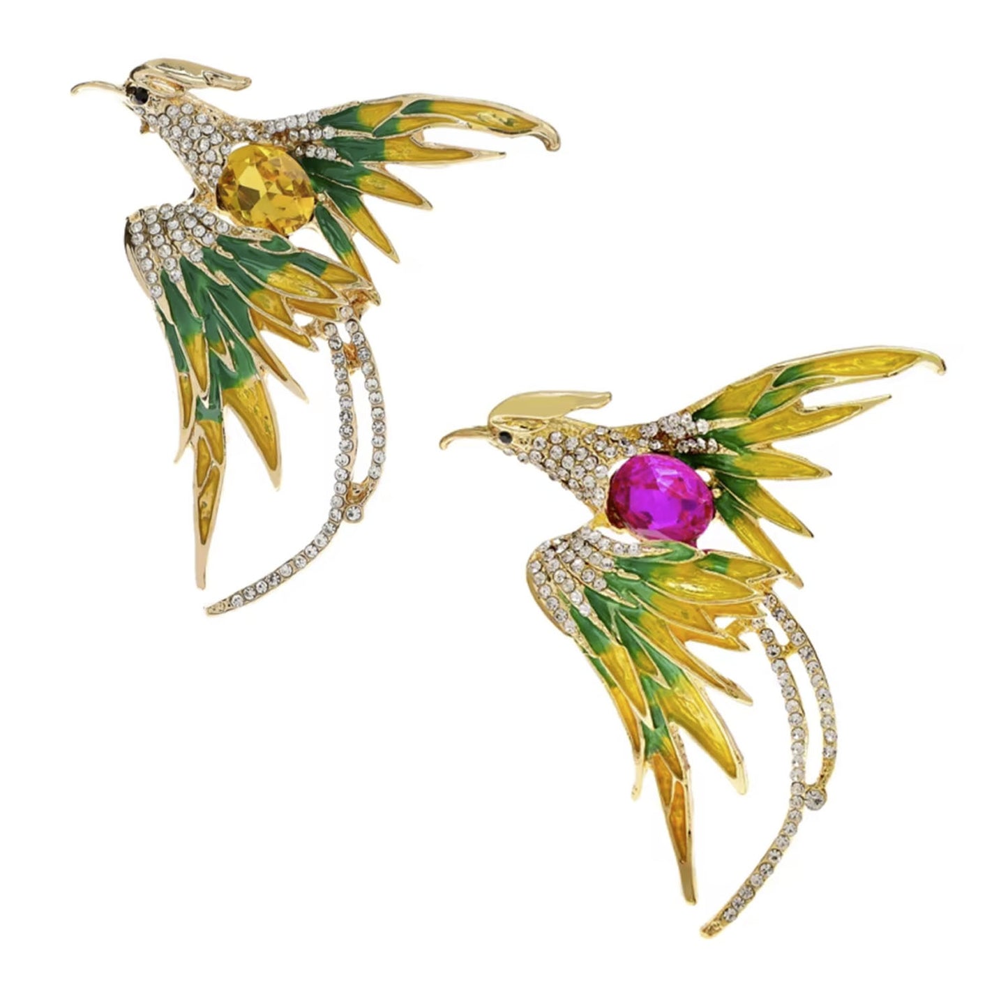 Phoenix Bird Brooch Pin Backed Fashion Rhinestone Jewellery Gems Pin Backed for Clothing