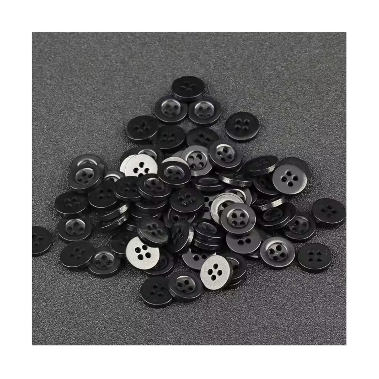 1000 Pieces Round Resin Small 10.7mm Transparent Black Buttons Sewing Decorative Garment DIY Apparel Accessories