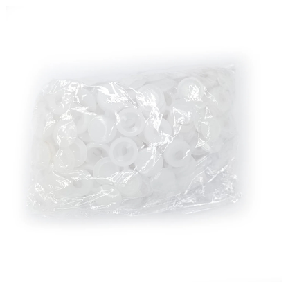 bag of white plastic screw covers
