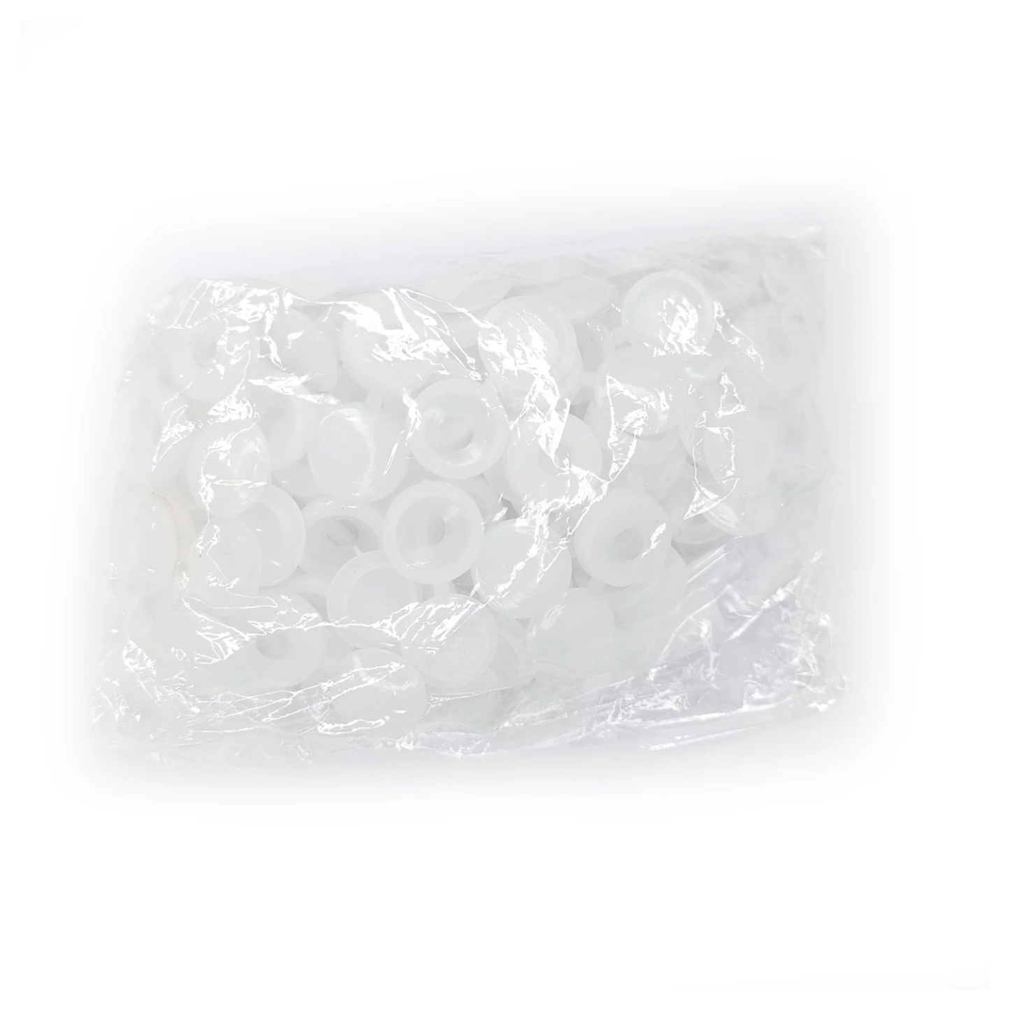 bag of white plastic screw covers