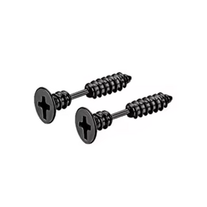 Punk Stainless Steel Stud SCREW Earrings BLUE GOLD SILVER BLACK COLOUR-CHANGING