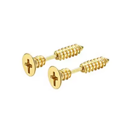 Punk Stainless Steel Stud SCREW Earrings BLUE GOLD SILVER BLACK COLOUR-CHANGING