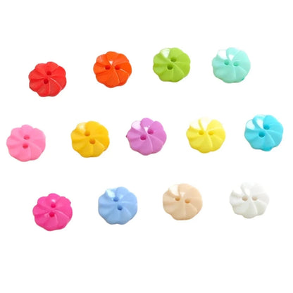 13mm Flower Buttons 2-Holes Vintage DIY Sewing Clothing Plastic 50pcs