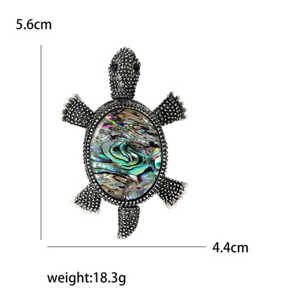 5.6cm Enamel Shell Sea Turtle Brooches for Women Unisex Animal Pin Backed Party Gifts