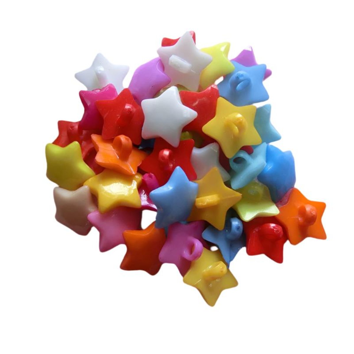 15mm Plastic Star Buttons with Loop Shank for Sewing and Crafts 50pcs