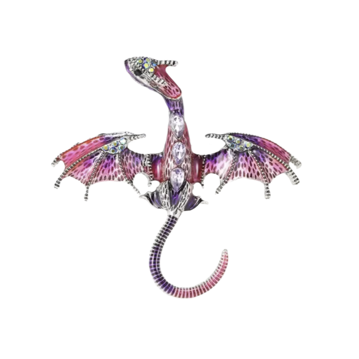 Metal Flying Dragon Brooches for Women Unisex Animal Pin Backed Enamel Large Party Casual Accessories Gifts