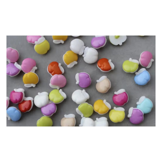 20-800pcs 14mm Apple Buttons Shank Candy Mixed Colours Plastic - 20