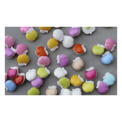 20-800pcs 14mm Apple Buttons Shank Candy Mixed Colours Plastic - 800