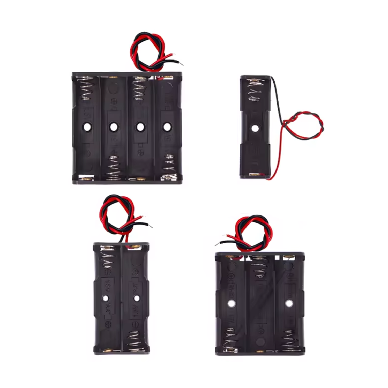 Set of 1xAA 2xAA 3xAA 4xAA Battery Holders Leads 1.5V - 6V Case Box Leads AA