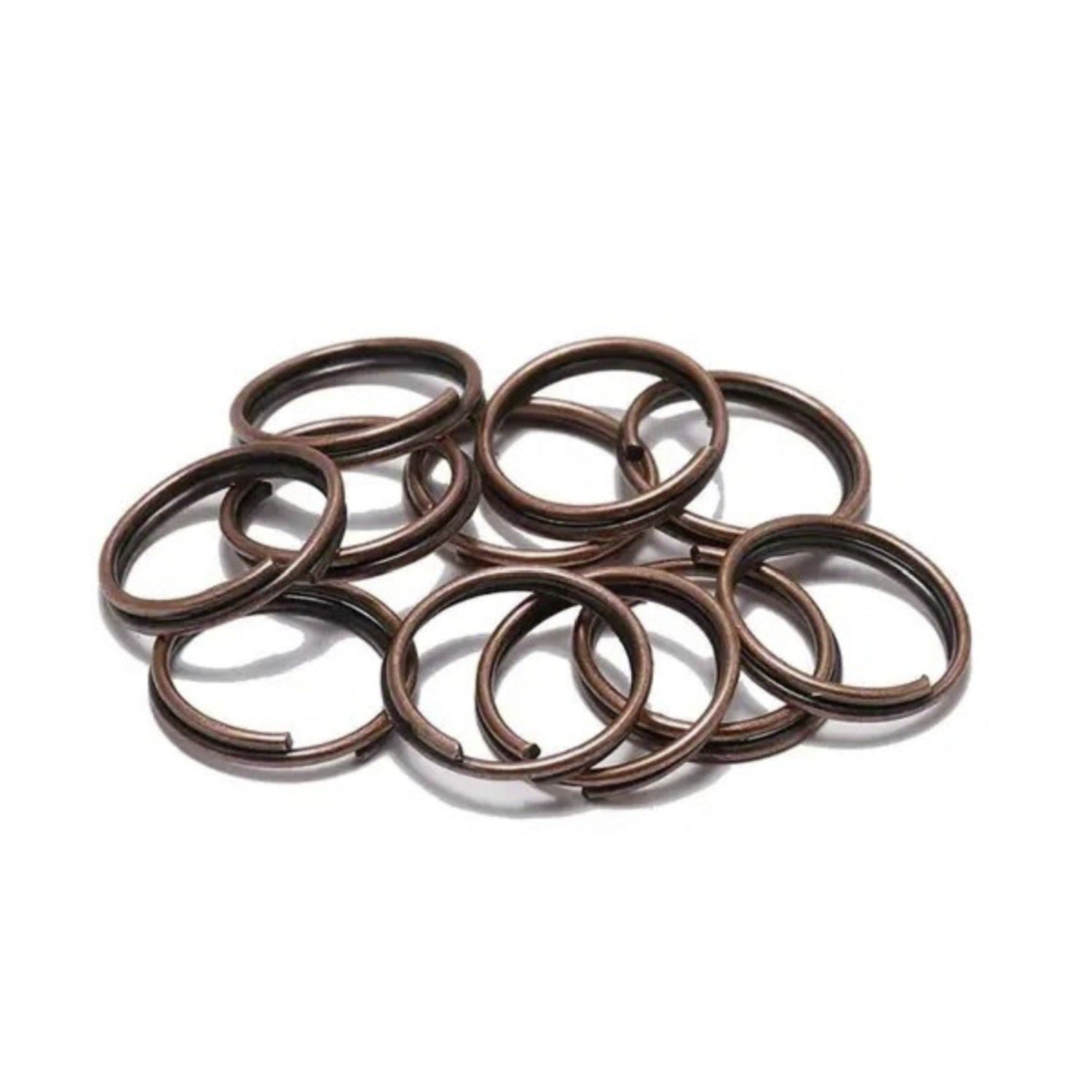 Split Key Rings Double Loop Jump Rings 14mm 16mm 20mm Copper Colour Keyrings