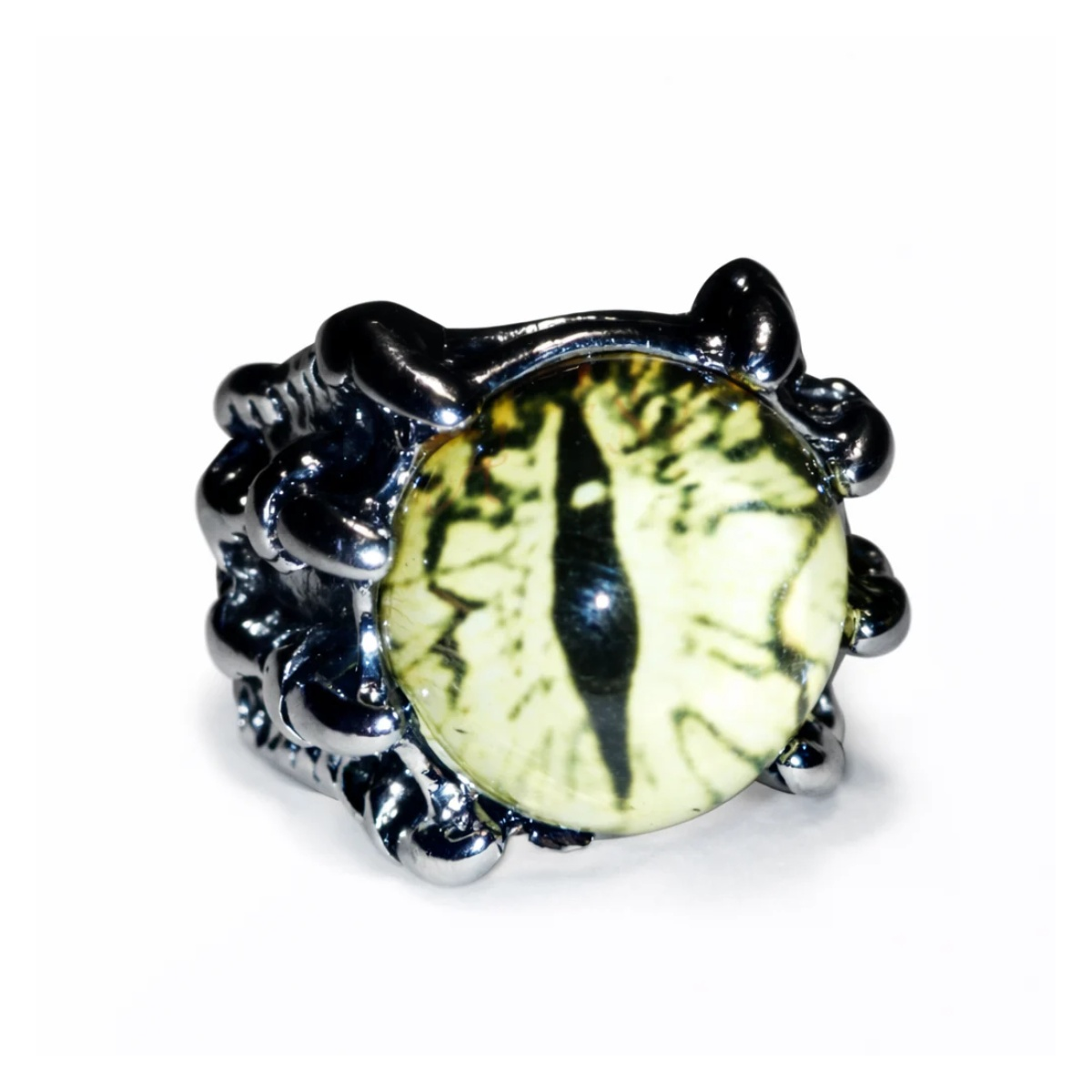 Stainless Steel Bikie Ring Mens Rings Yellow Eye Claw Ring
