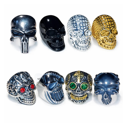 Stainless Steel Skull Ring Head Evil Ring Rings Black Silver Gold Silver Biker | Main Image | Asia Sell
