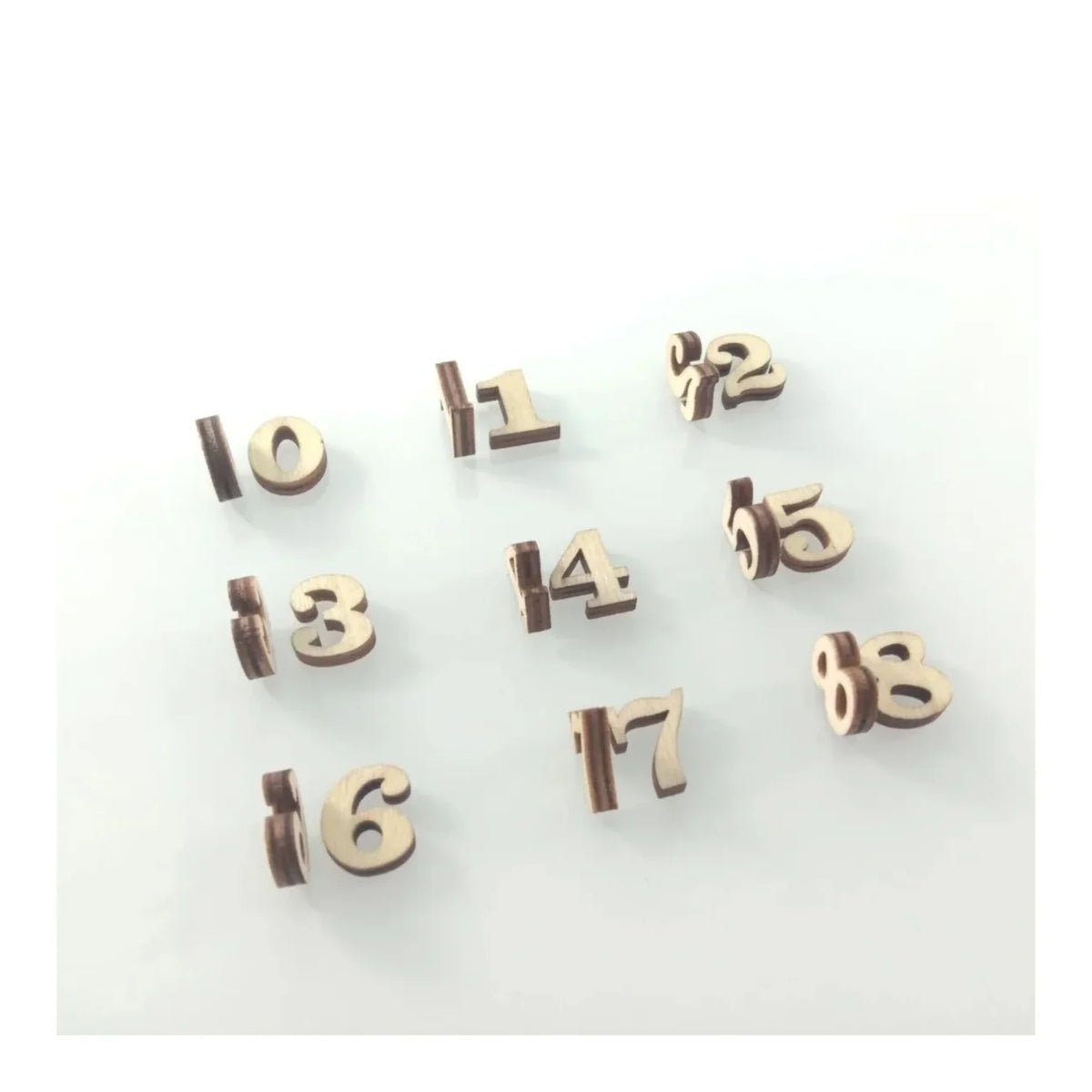 2pcs Mini Wooden Numbers 15mm High Art DIY Craft Wood Mathematics Learning