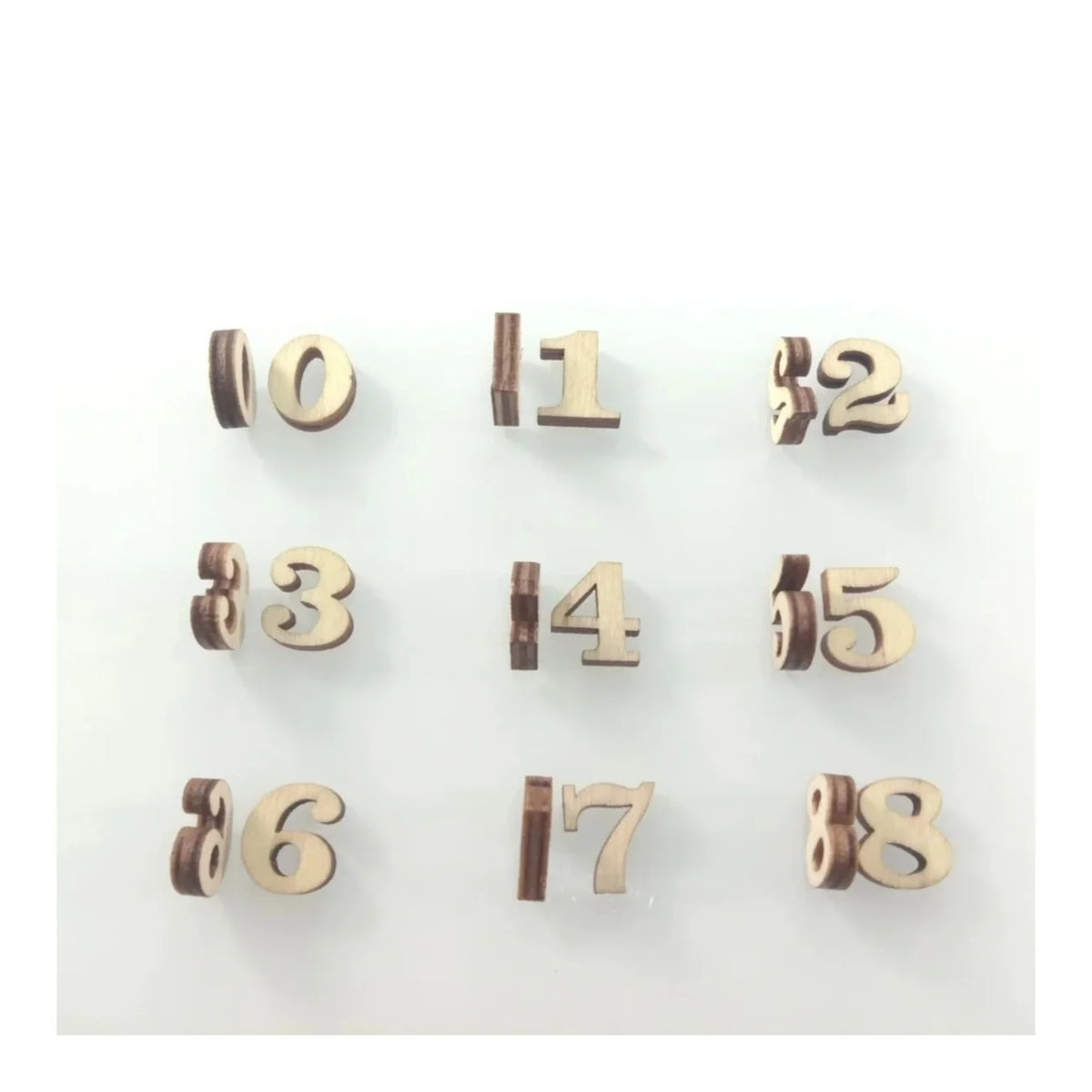 2pcs Mini Wooden Numbers 15mm High Art DIY Craft Wood Mathematics Learning
