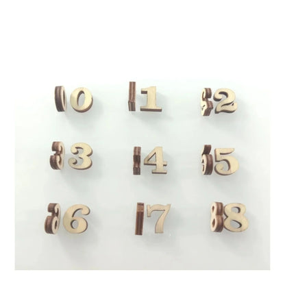 2pcs Mini Wooden Numbers 15mm High Art DIY Craft Wood Mathematics Learning