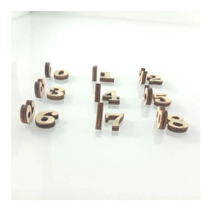2pcs Mini Wooden Numbers 15mm High Art DIY Craft Wood Mathematics Learning