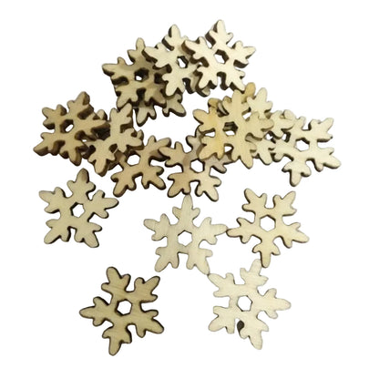 50pcs Natural Wood Craft Christmas Pendant Hanging Ornament Reindeer Xmas Tree Snowflakes New Year Decor Home Decorations