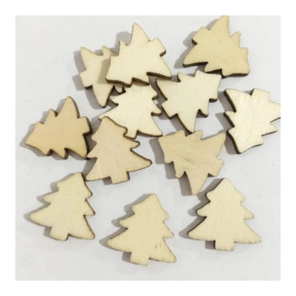 50pcs Natural Wood Craft Christmas Pendant Hanging Ornament Reindeer Xmas Tree Snowflakes New Year Decor Home Decorations