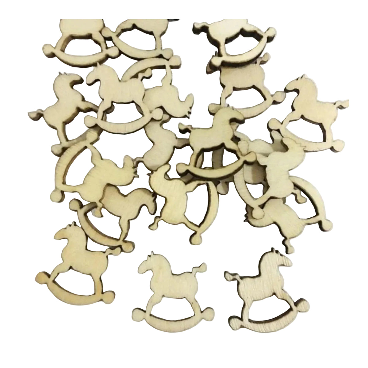 50pcs Natural Wood Craft Christmas Pendant Hanging Ornament Reindeer Xmas Tree Snowflakes New Year Decor Home Decorations