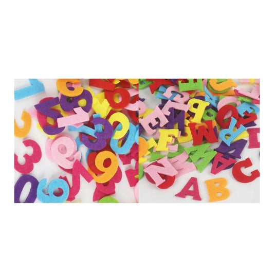 200pcs Fabric Felt Letters Numbers Alphabet Craft Cloth Patch For Sewing Dolls Scrapbook Shape