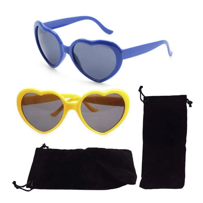 2 Pairs Quality Diffraction Glasses Love Heart Shape Hovering Effect Women's