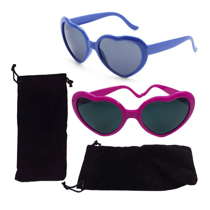 2 Pairs Quality Diffraction Glasses Love Heart Shape Hovering Effect Women's