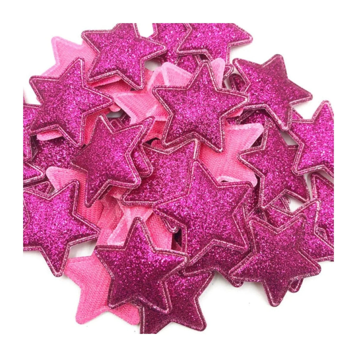 50pcs Sparkling Padded Glitter Stars Clothing Appliques DIY Apparel Accessories Christmas Decorations Large Patch Craft Toy Shapes PU Leather