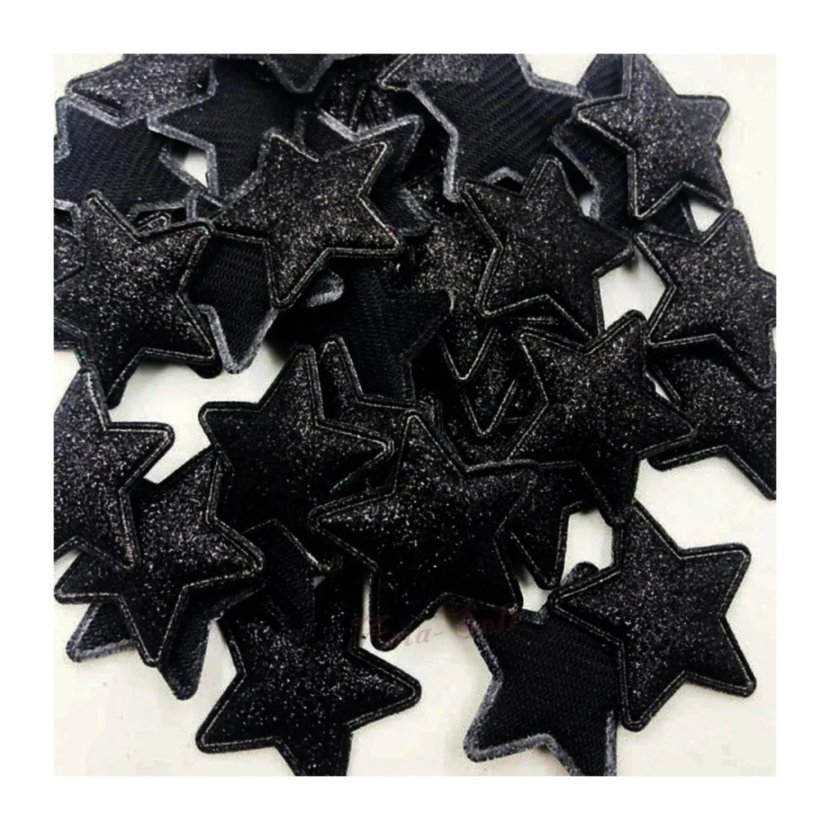 50pcs Sparkling Padded Glitter Stars Clothing Appliques DIY Apparel Accessories Christmas Decorations Large Patch Craft Toy Shapes PU Leather