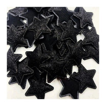 50pcs Sparkling Padded Glitter Stars Clothing Appliques DIY Apparel Accessories Christmas Decorations Large Patch Craft Toy Shapes PU Leather