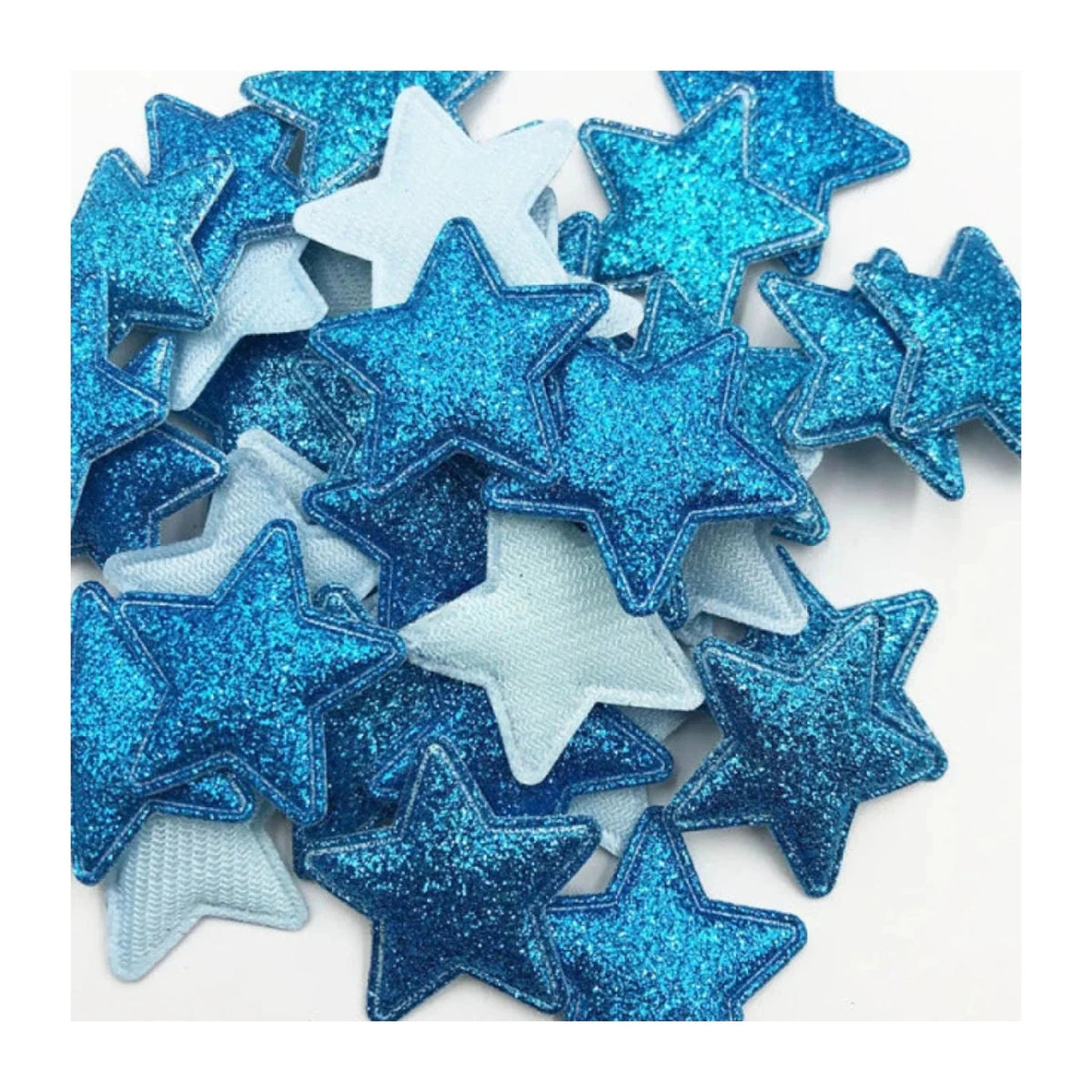 50pcs Sparkling Padded Glitter Stars Clothing Appliques DIY Apparel Accessories Christmas Decorations Large Patch Craft Toy Shapes PU Leather