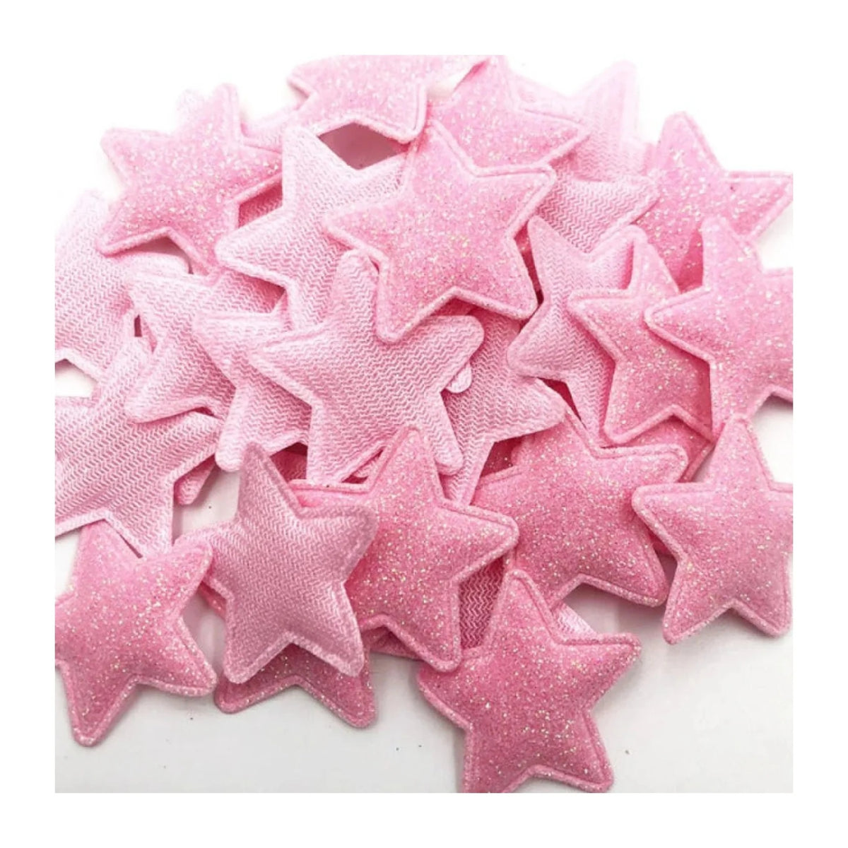 50pcs Sparkling Padded Glitter Stars Clothing Appliques DIY Apparel Accessories Christmas Decorations Large Patch Craft Toy Shapes PU Leather