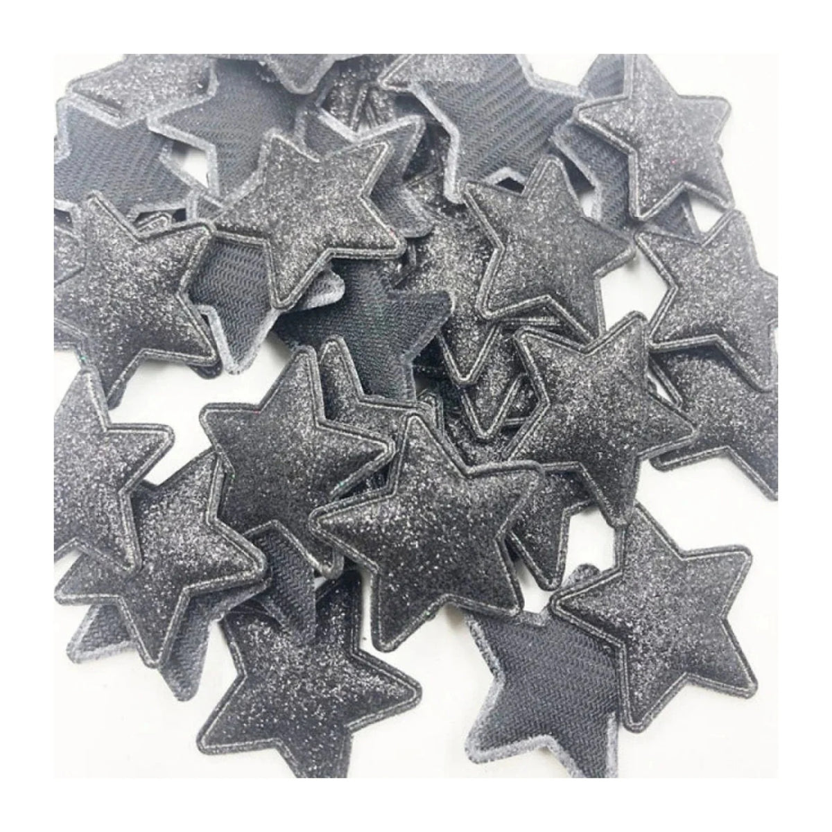 50pcs Sparkling Padded Glitter Stars Clothing Appliques DIY Apparel Accessories Christmas Decorations Large Patch Craft Toy Shapes PU Leather