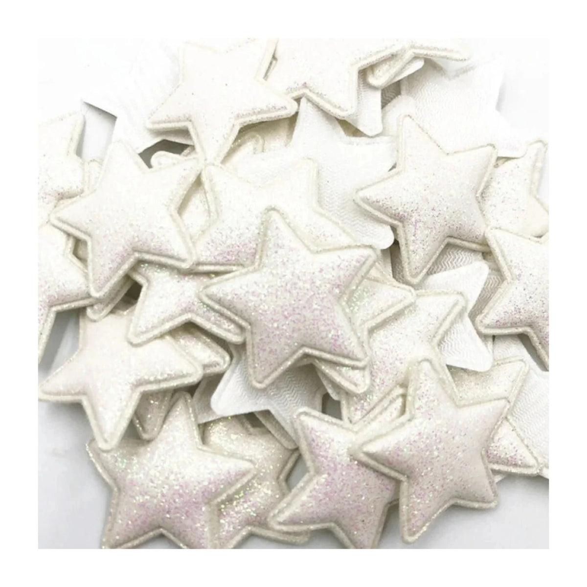 50pcs Sparkling Padded Glitter Stars Clothing Appliques DIY Apparel Accessories Christmas Decorations Large Patch Craft Toy Shapes PU Leather