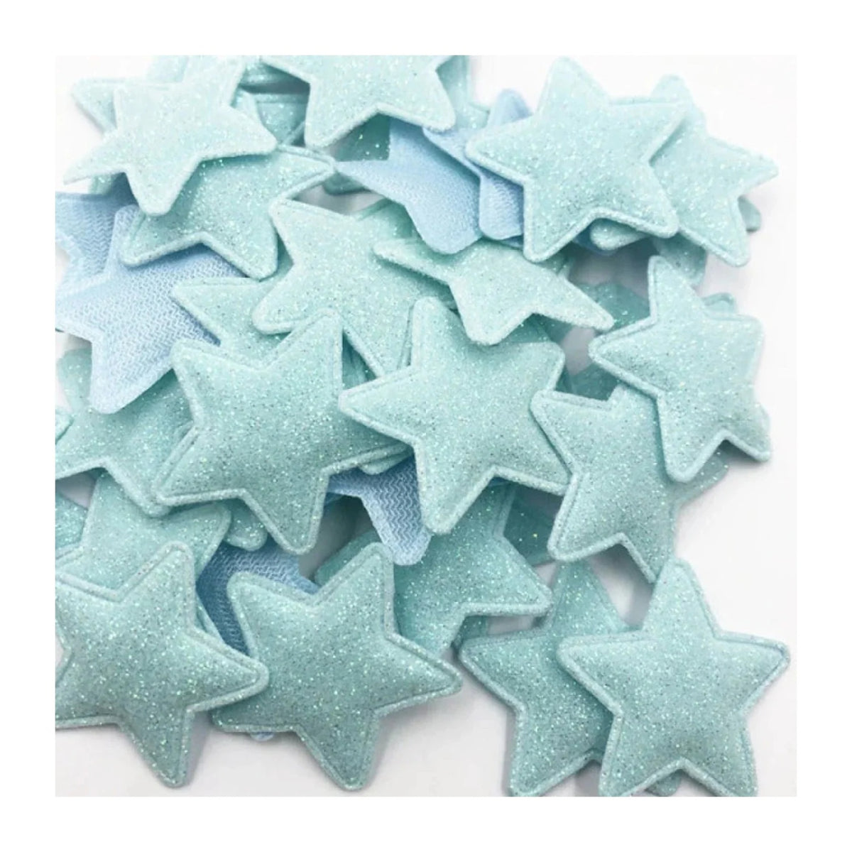 50pcs Sparkling Padded Glitter Stars Clothing Appliques DIY Apparel Accessories Christmas Decorations Large Patch Craft Toy Shapes PU Leather
