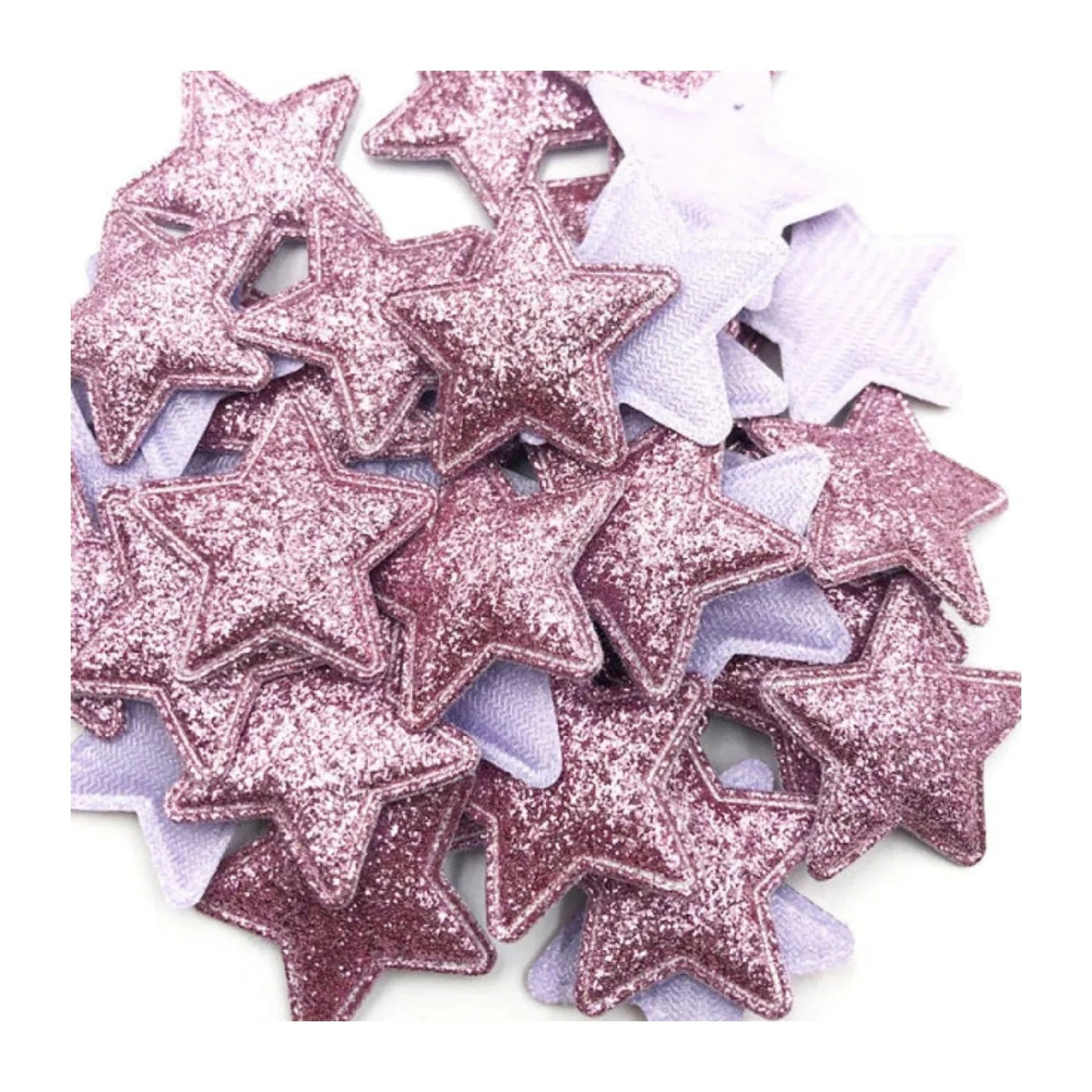 50pcs Sparkling Padded Glitter Stars Clothing Appliques DIY Apparel Accessories Christmas Decorations Large Patch Craft Toy Shapes PU Leather
