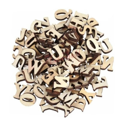 500PCS Wooden Numbers Alphabet Letters Hearts DIY Craft Wood Lettering BULK