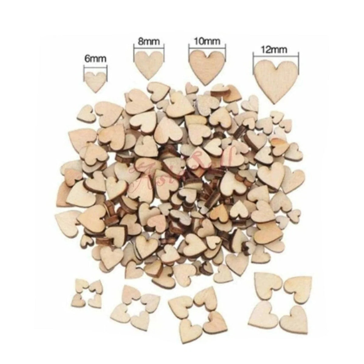 500PCS Wooden Numbers Alphabet Letters Hearts DIY Craft Wood Lettering BULK