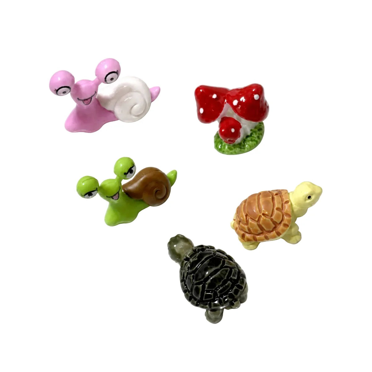 3-8pcs Figurines Mini Chick Snails Mushrooms Turtles Animal Fairy Garden Miniature Crafts Toys