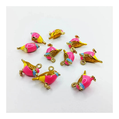 10pcs Figurine Birds Resin Metal Wings Charms 17mm Jewellery Findings Necklace Pendant