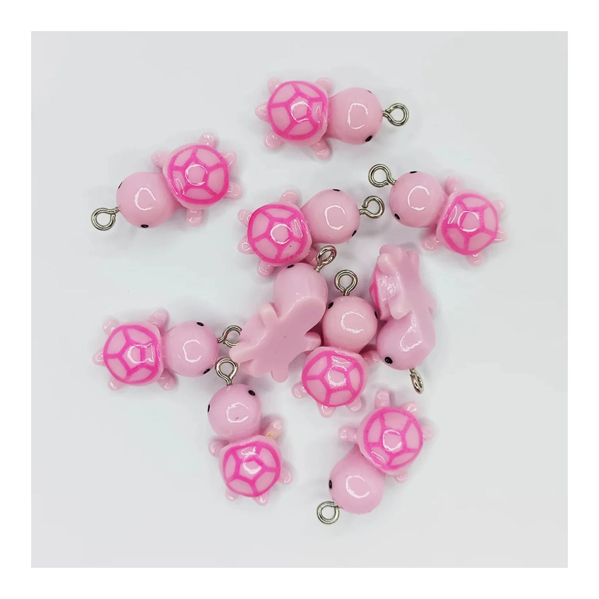 10pcs Tortoise Turtle Resin Charms 27mm Keychain Necklace Pendant Jewellery Findings Figurines