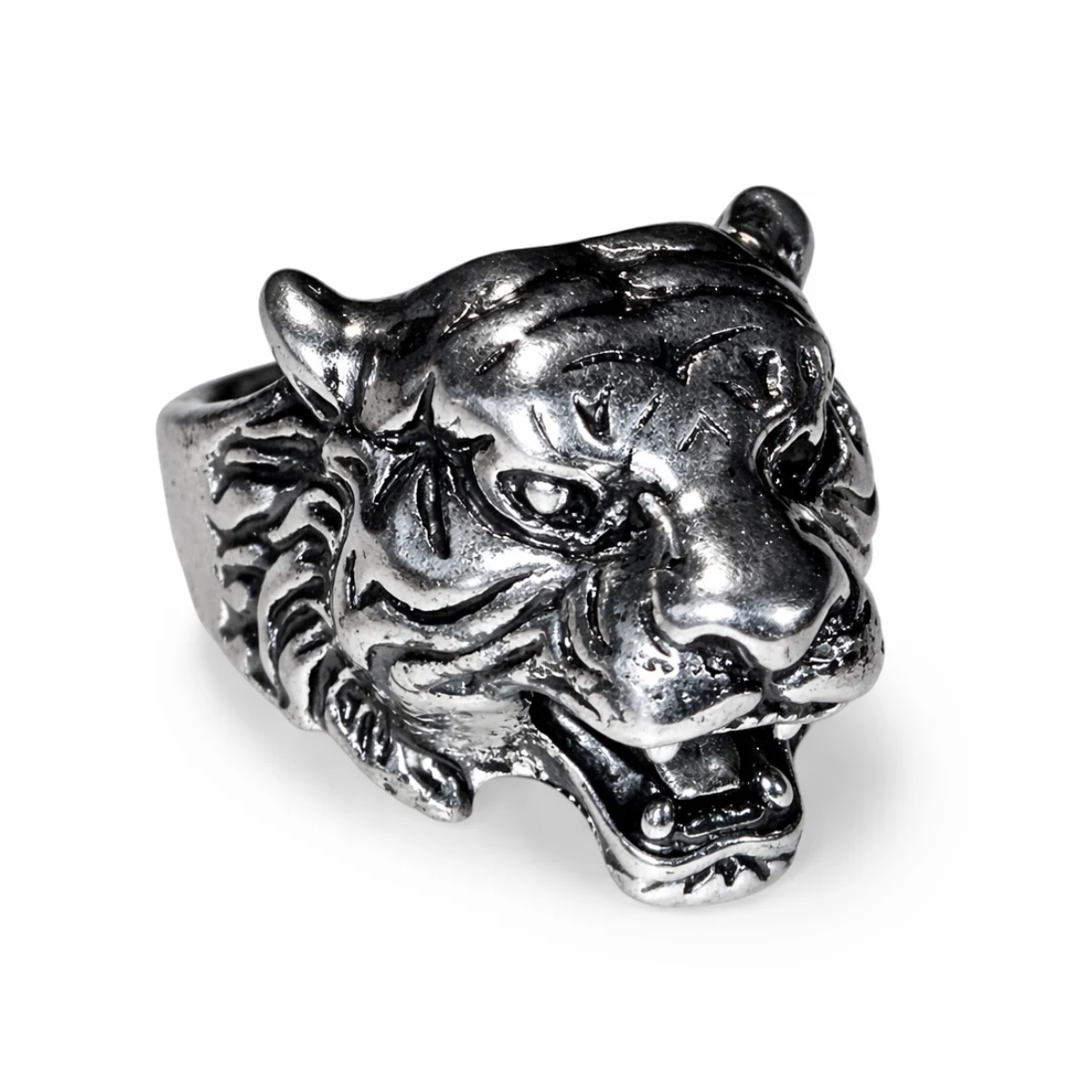 Tiger Head Ring Devil Rings Black Silver Colour | Asia Sell