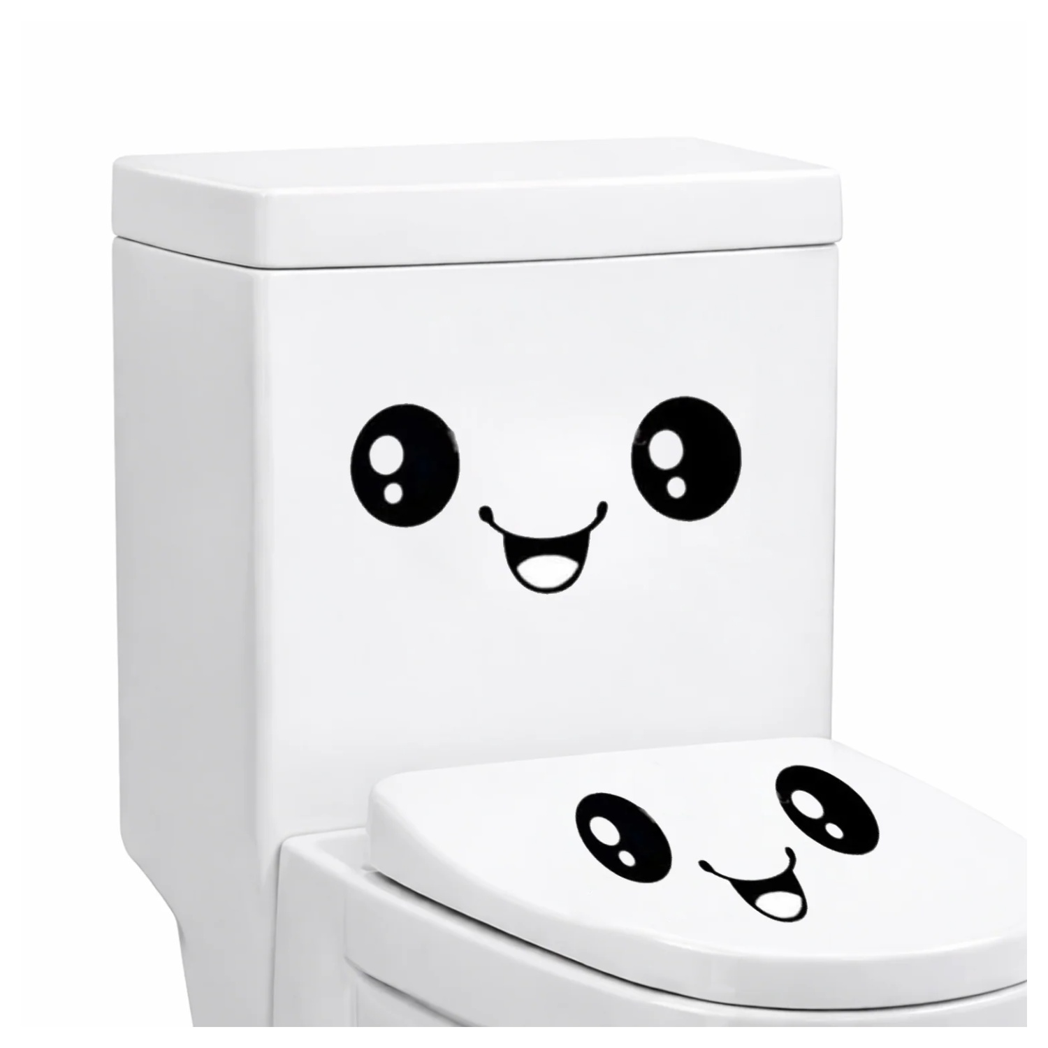 Toilet Seat Lid Sticker Funny Smile Bathroom Decals Removable Stickers Tiles