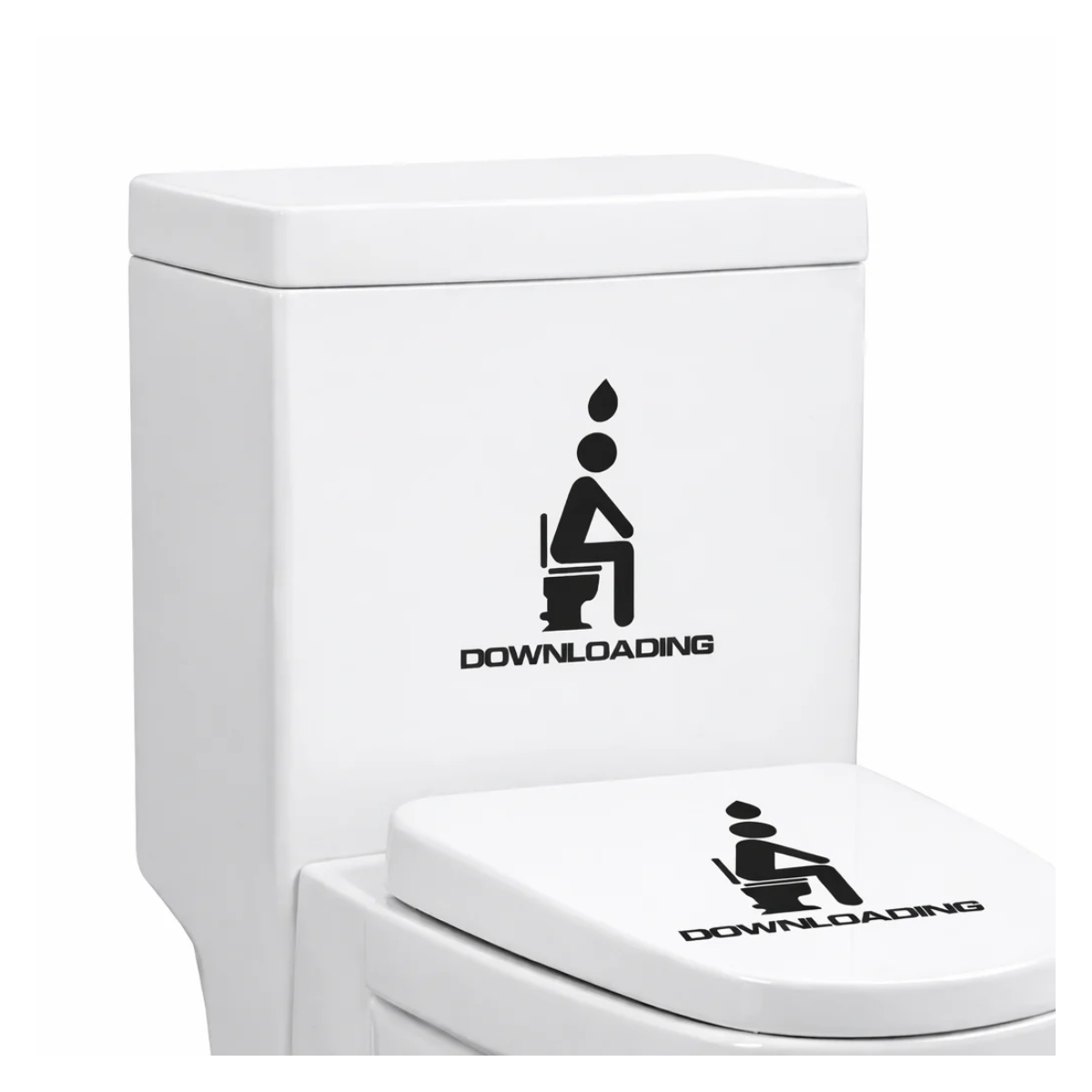 Toilet Seat Lid Sticker Downloading Bathroom Decals Removable Wall Art Tiles