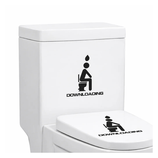 Toilet Seat Lid Sticker Downloading Bathroom Decals Removable Wall Art Tiles