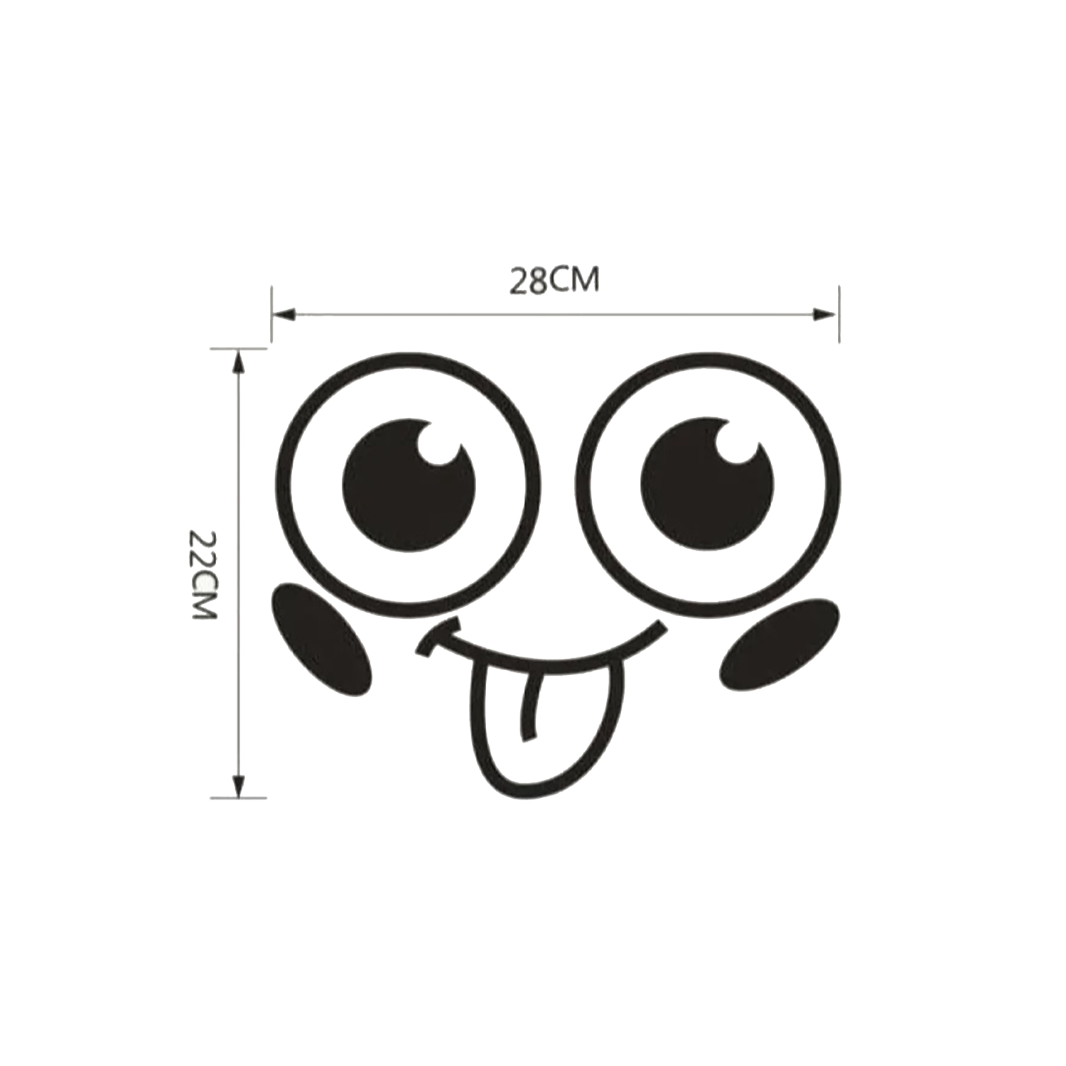 Toilet Seat Lid Sticker Smiley Face Bathroom Decals Removable Wall Art Tiles | Dimensions | Asia Sell